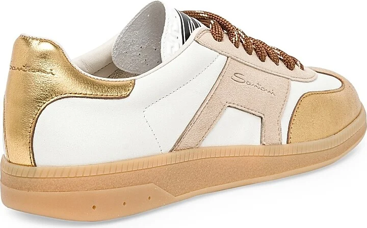 Women's Olympid Leather Sneakers - Gold - Size 5.5 - Image 3