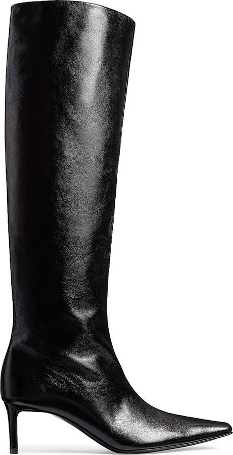 Women's Ona 55MM Leather Knee-High Boots - Black - Size 6