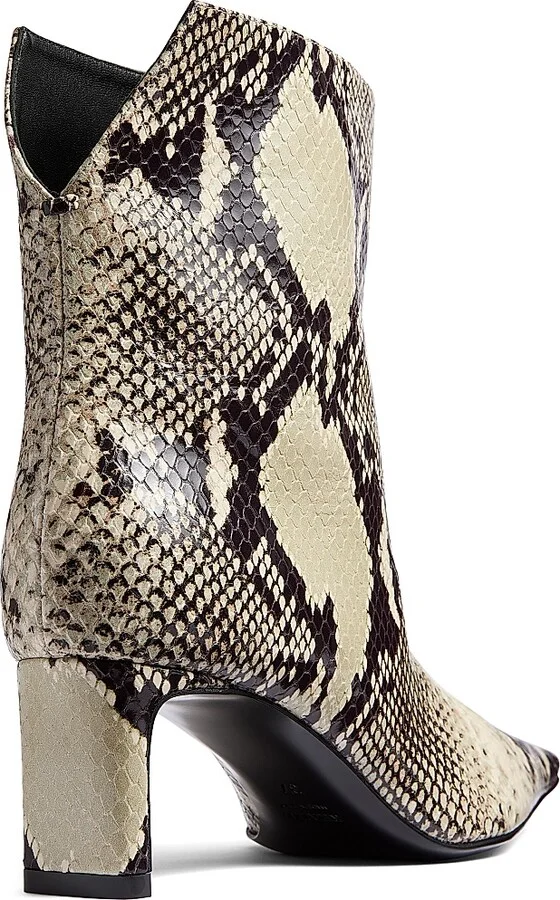 Women's Ona 55MM Snake-Print Leather Ankle Boots - Natural - Size 6.5 - Image 3