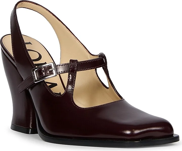 Women's Onda Leather Slingback Pumps - Burgundy - Size 6 - Image 2