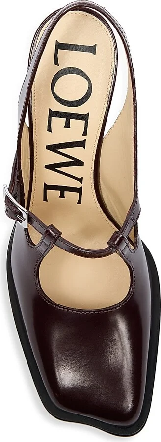 Women's Onda Leather Slingback Pumps - Burgundy - Size 6 - Image 5