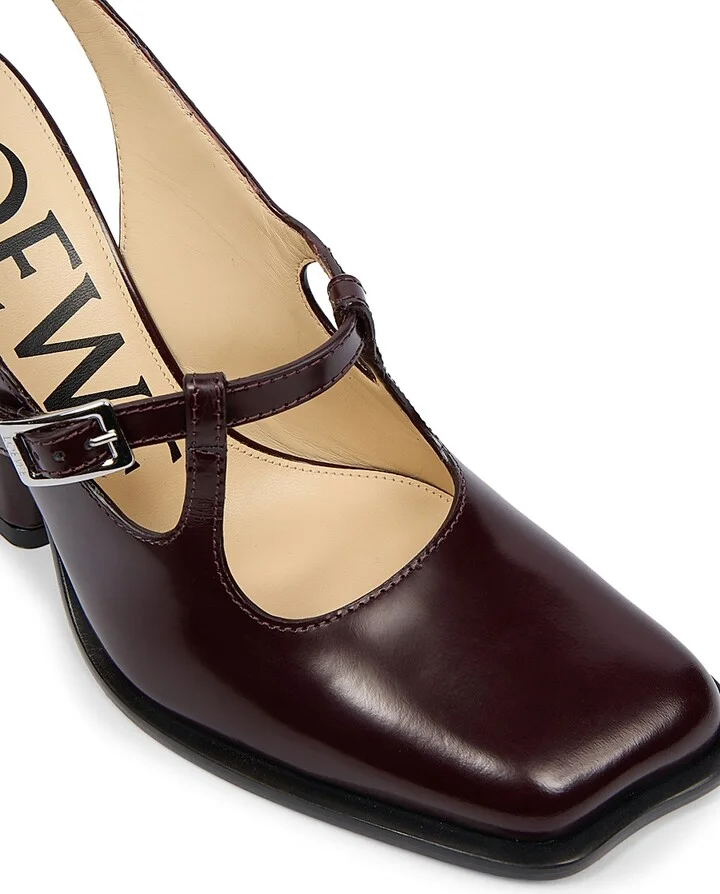 Women's Onda Leather Slingback Pumps - Burgundy - Size 6 - Image 6