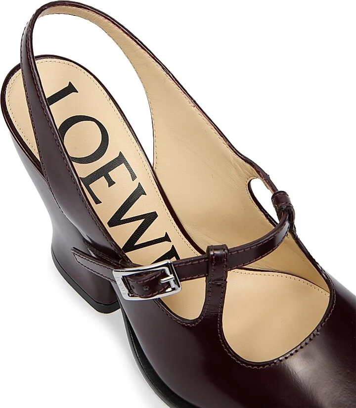 Women's Onda Leather Slingback Pumps - Burgundy - Size 6 - Image 7