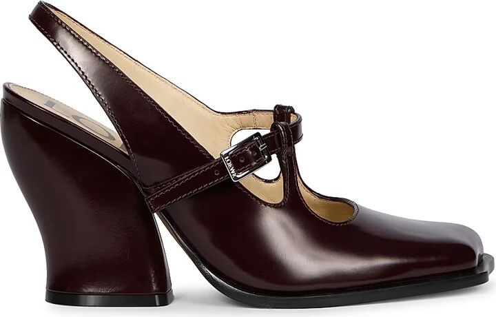 Women's Onda Leather Slingback Pumps - Burgundy - Size 6