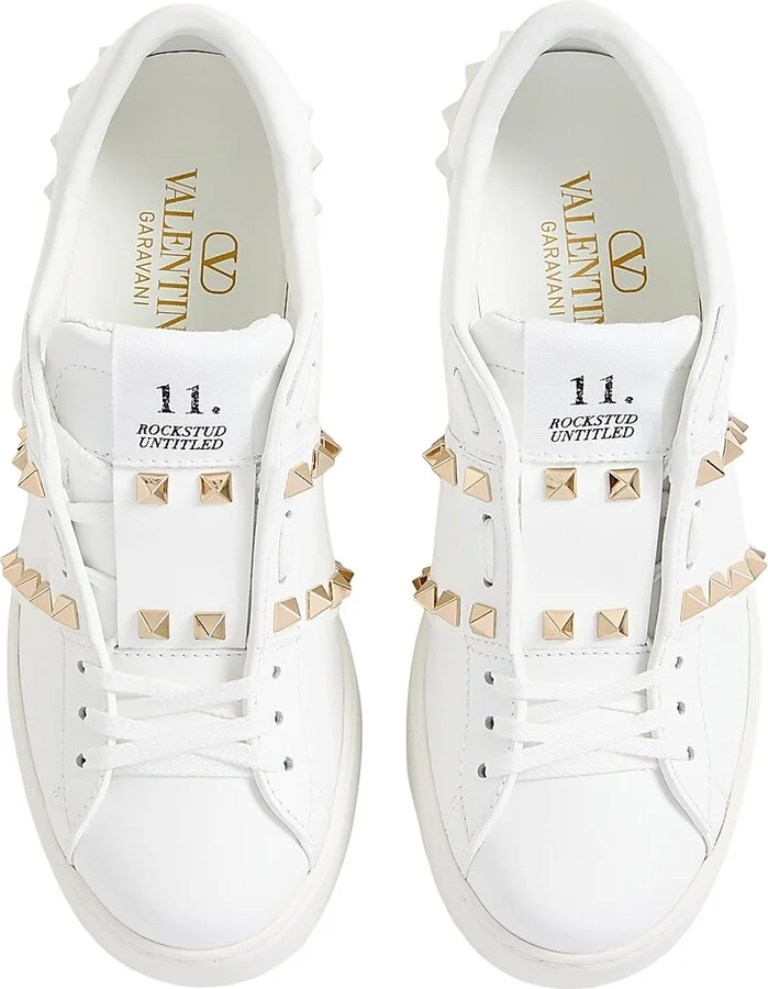 Women's Open Disco Wedge Sneakers In Calfskin - White - Size 11 - Image 4