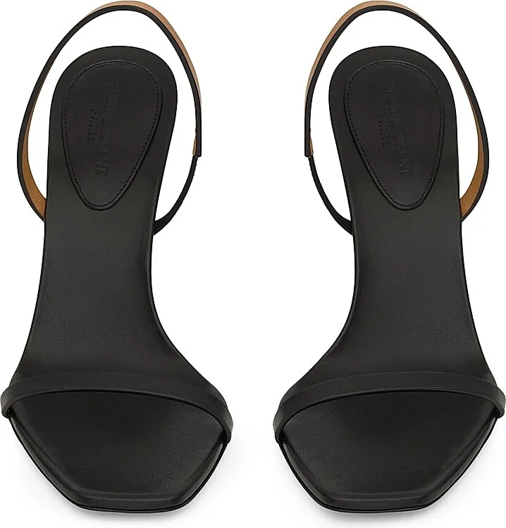 Women's Opyum Slingback Sandals in Smooth Leather - Black And Brown Gold - Size 5 - Image 3