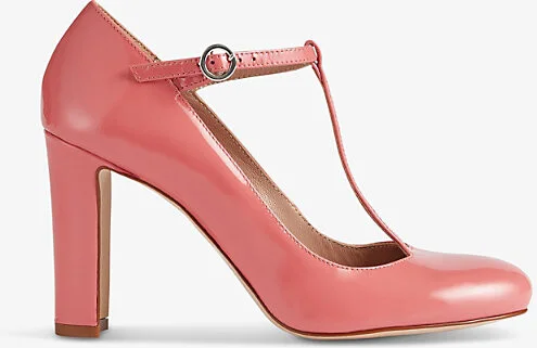 Womens Ora-Coral Annalise T-Bar Heeled Patent-Leather Shoes Eur 38/5 Uk Women