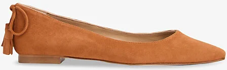 Womens Ora-Orange Essie Tassel Suede Ballet Flats Eur 37 / 4 Uk Women