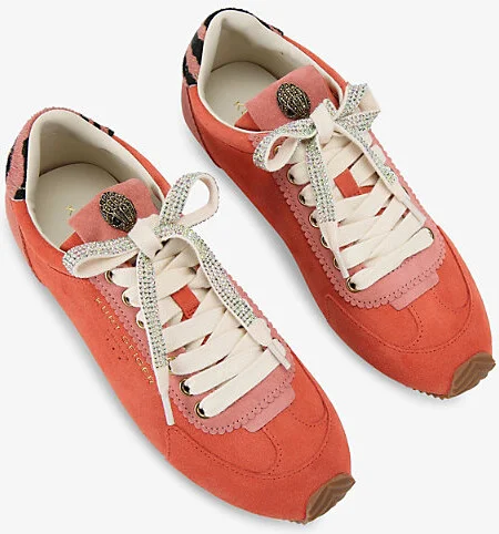 Womens Orange Islington Eagle-Embellished Suede Trainers Eur 36 / 3 Uk Women - Image 2
