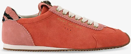 Womens Orange Islington Eagle-Embellished Suede Trainers Eur 36 / 3 Uk Women