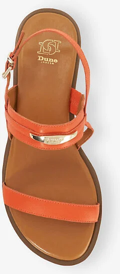 Womens Orange Leather Litton Leather Sandals Eur 36 / 3 Uk Women - Image 2