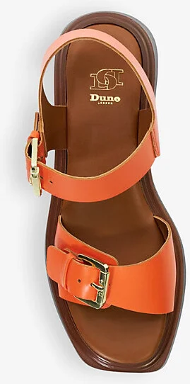 Womens Orange Leather Loells Buckled Leather Flatform Sandals Eur 39 / 6 Uk Women - Image 2