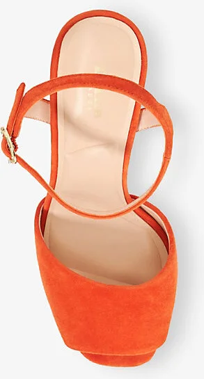 Womens Orange Suede Mayci Suede Platform Sandals Eur 41 / 8 Uk Women - Image 2