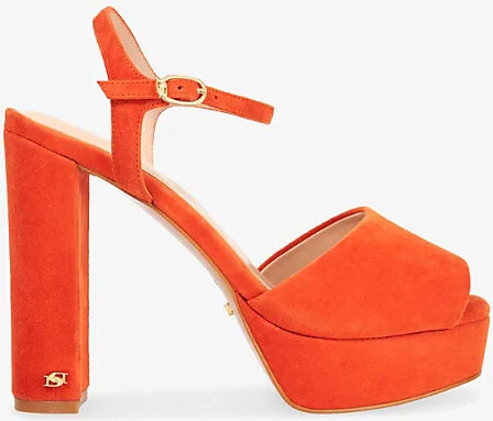 Womens Orange Suede Mayci Suede Platform Sandals Eur 41 / 8 Uk Women