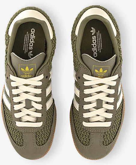 Womens Orbit Green Cream White Samba Og Knitted and Suede Low-Top Trainers Eur 39 / 6 Uk Women - Image 2