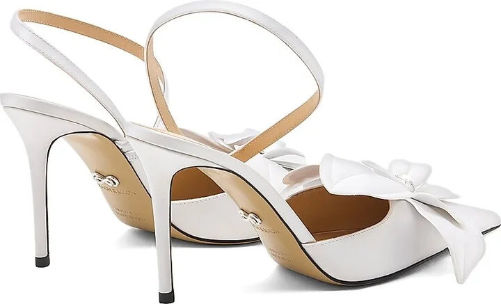 Women's Orchid 95MM Satin Pointed Toe Pumps - White - Size 6 - Image 3