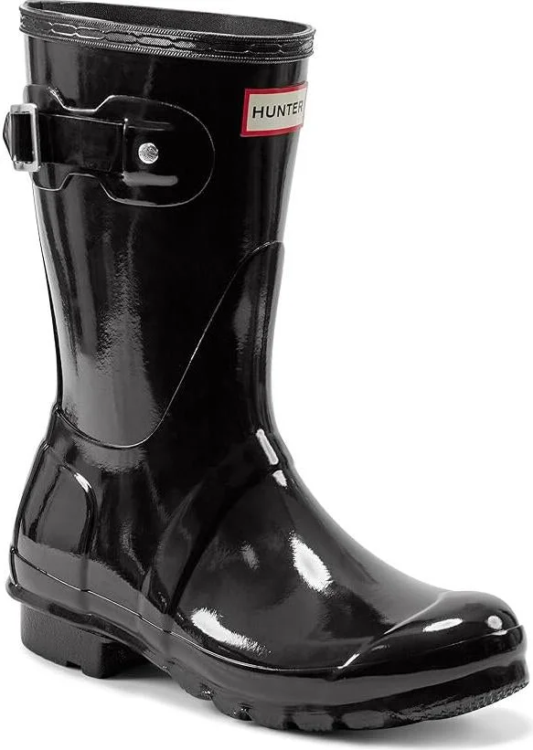 Womens Original Short Gloss Rain Boots - Black
