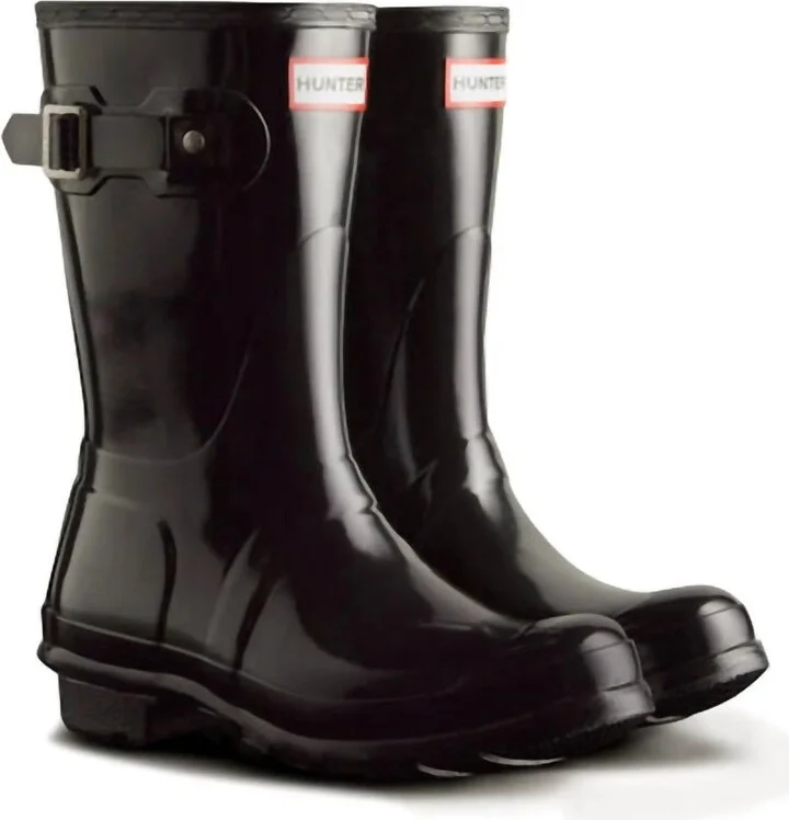 Women's Original Short Rain Boots In Black Gloss