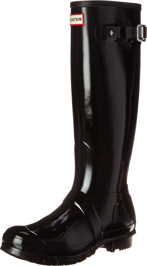 Womens Original Tall Gloss Rain Boots - Black - 10