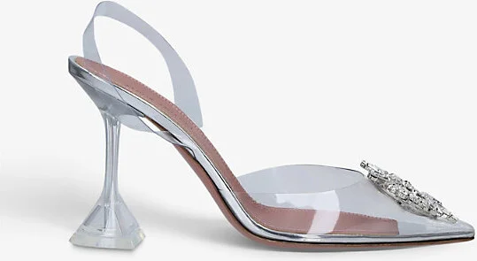 Womens Other Begum Crystal-Embellished PVC Heeled Courts Eur 40.5 / 7.5 Uk Women