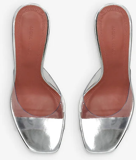 Womens Other Lupita Glass Square-Toe PVC Heeled Mules Eur 41 / 8 Uk Women - Image 2