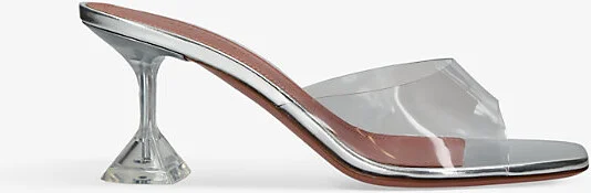 Womens Other Lupita Glass Square-Toe PVC Heeled Mules Eur 41 / 8 Uk Women