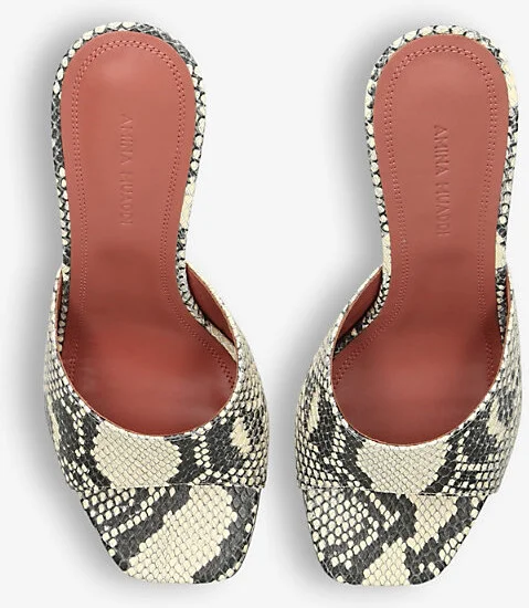 Womens Other Lupita Snake-Embossed Heeled Leather Mules Eur 36 / 3 Uk Women - Image 2