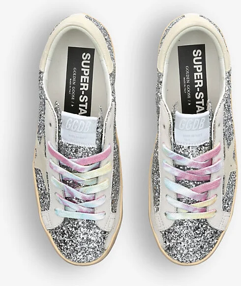 Womens Other Superstar Glitter-Embellished Leather Low-Top Trainers Eur 40 / 7 Uk Women - Image 2