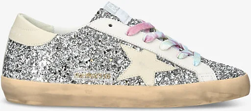 Womens Other Superstar Glitter-Embellished Leather Low-Top Trainers Eur 40 / 7 Uk Women