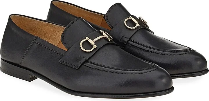 Women's Ottone Gancini Leather Mule Loafers - Nero - Size 7 - Image 2