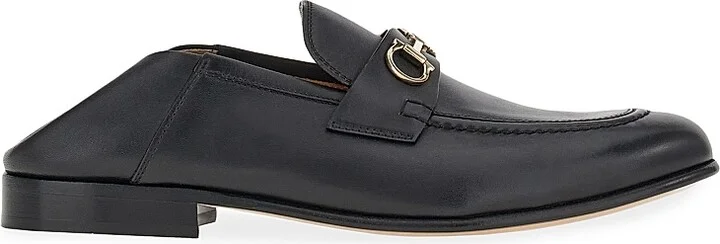 Women's Ottone Gancini Leather Mule Loafers - Nero - Size 7 - Image 4