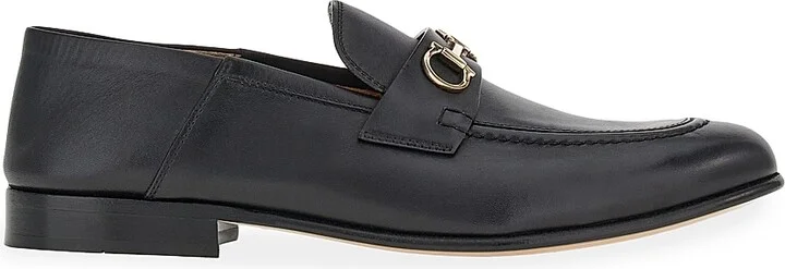 Women's Ottone Gancini Leather Mule Loafers - Nero - Size 7