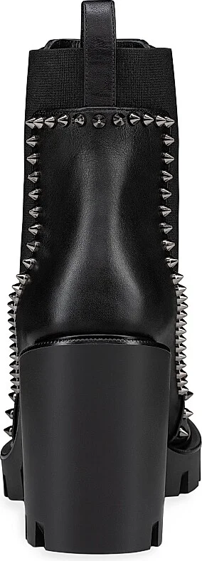 Women's Out Line Spikes Lug 70MM Leather Boots - Black - Size 5 - Image 3