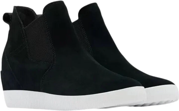 Women's Out N About Slip-On Wedge Fashion Boots In Black/white