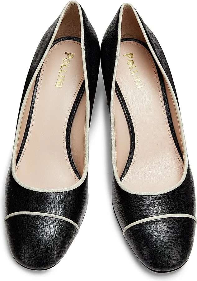 Women's Outline 55MM Suede & Leather Cap-Toe Pumps - Black Sand - Size 6.5 - Image 4