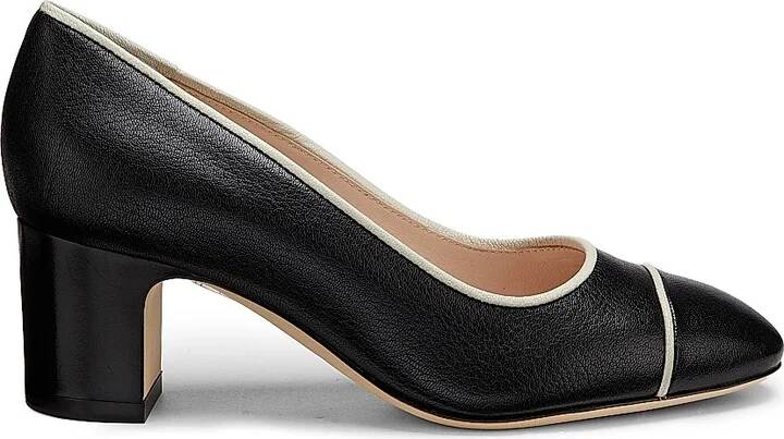 Women's Outline 55MM Suede & Leather Cap-Toe Pumps - Black Sand - Size 6.5