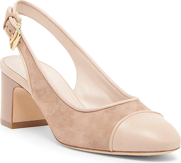 Women's Outline 55MM Suede & Leather Pumps - Beige - Size 8.5 - Image 2