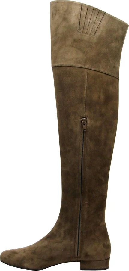 Women's Over The Knee Brown Suede Fringed Boots (37 EU / 7 US) - Image 7