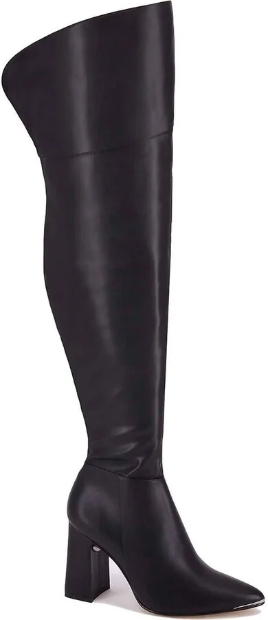 Women's Over The Knee Leatherette Boots In Black