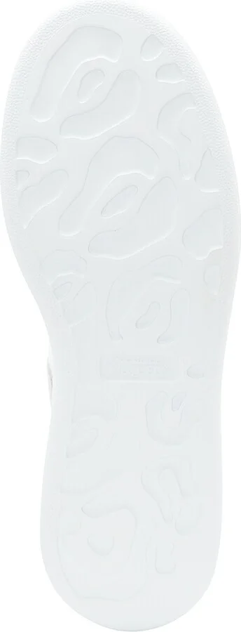 Women's Oversized Embossed Logo Colorblocked Suede Sneakers - White Black - Size 5 - Image 6