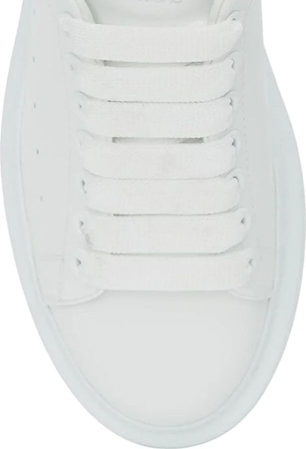 Women's Oversized Embossed Logo Colorblocked Suede Sneakers - White Black - Size 5 - Image 10