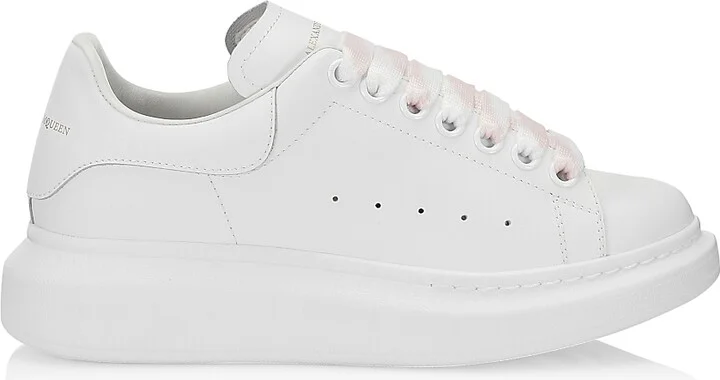 Women's Oversized Embossed Logo Leather Sneakers - Black - Size 6 - Image 5