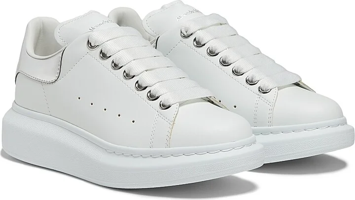 Women's Oversized Leather Sneakers - Candid Calf Mirror Fabric - Size 6 - Image 2
