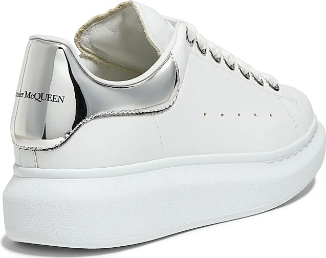 Women's Oversized Leather Sneakers - Candid Calf Mirror Fabric - Size 6 - Image 3