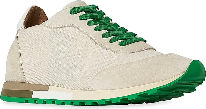 Women's Owen Suede & Mesh Runners - Ivory Green - Size 5.5 - Image 2