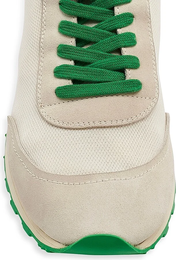 Women's Owen Suede & Mesh Runners - Ivory Green - Size 5.5 - Image 3