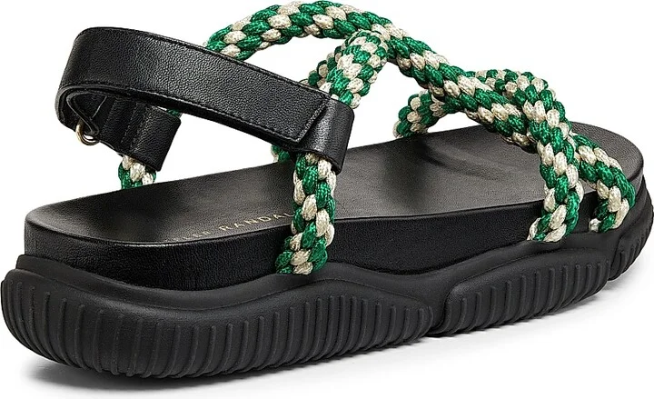 Women's Ozzy Sport 30MM Strappy Platform Sandals - Black Green Cream - Size 10.5 - Image 3