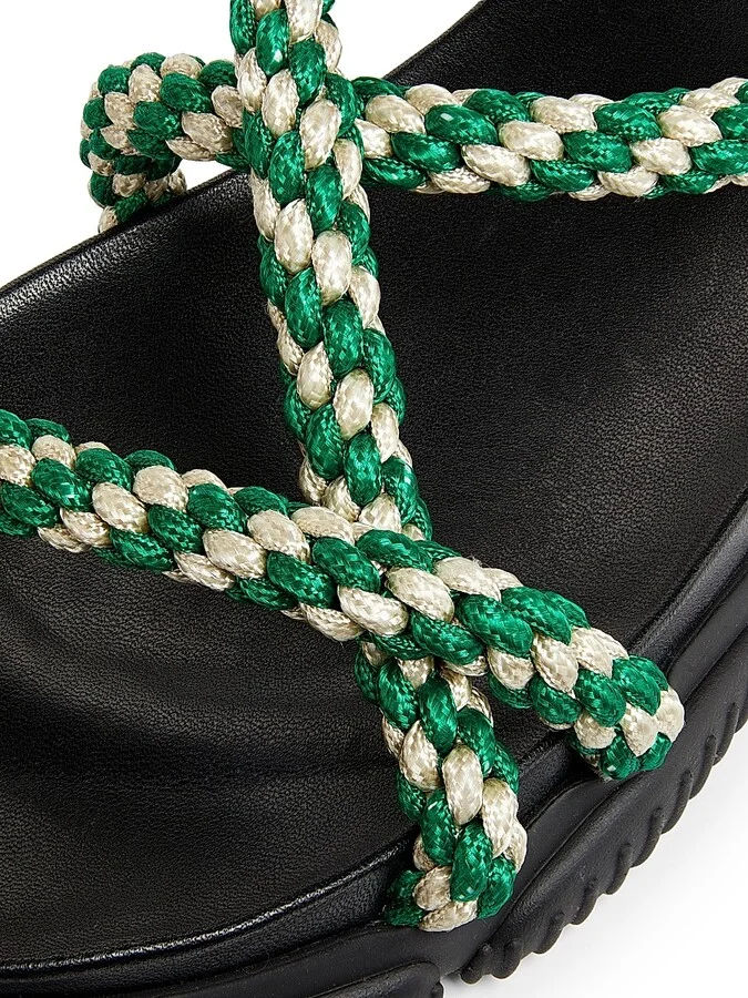 Women's Ozzy Sport 30MM Strappy Platform Sandals - Black Green Cream - Size 10.5 - Image 6