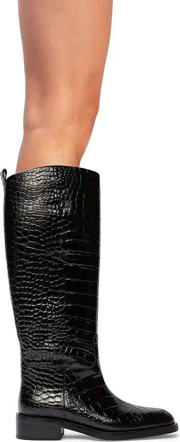 Women's Pace Croco Boots - Black Croc Leather - Size 7 - Image 2