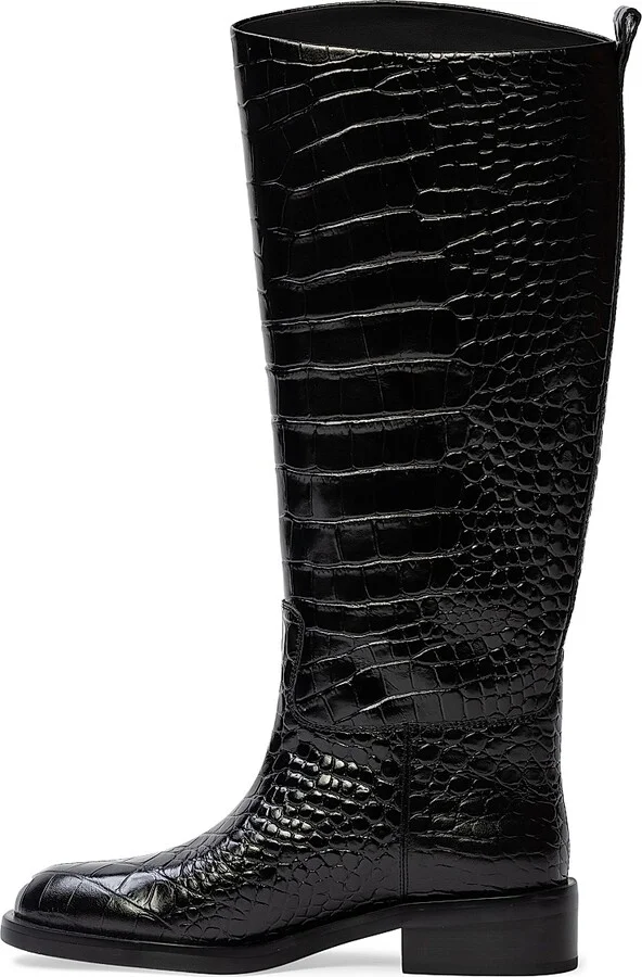 Women's Pace Croco Boots - Black Croc Leather - Size 7 - Image 5